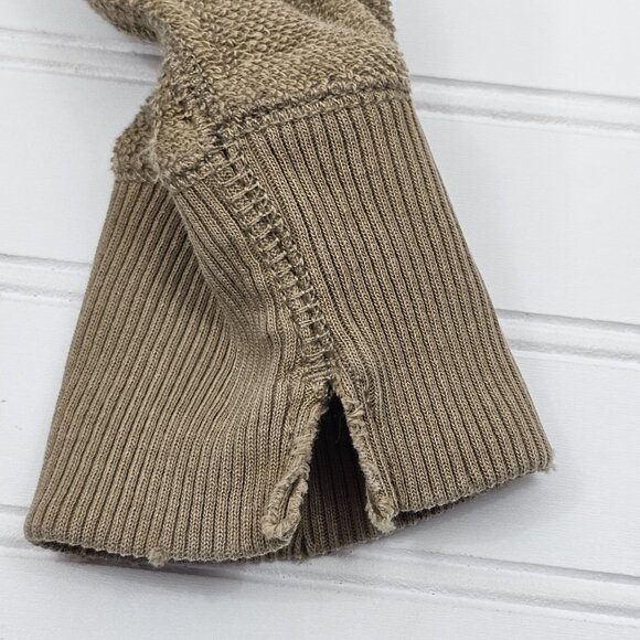 Aerie Women's Tan Terry Cloth Raglan Sleeve Distressed Sweatshirt Size XS NWT - Picture 9 of 16